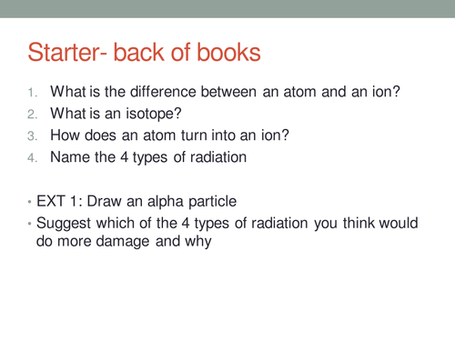 Atomic Structure (Year 10 content) new AQA 2016- GCSE