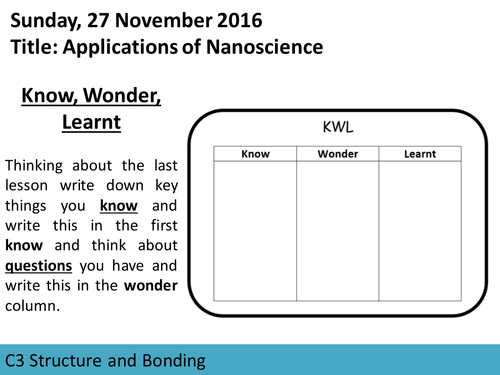 AQA GCSE C3 Structure and Bonding L11 Applications of Nanoparticles