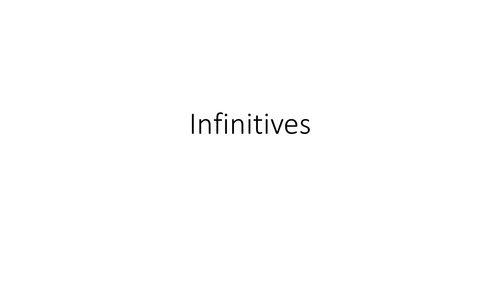 French infinitives for year 7