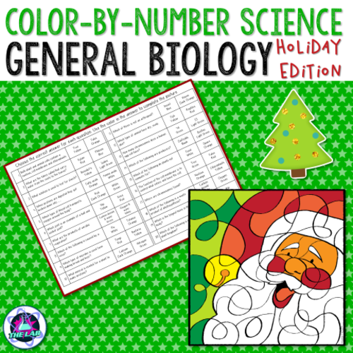 Holiday Themed General Biology Color-by-Number Activity