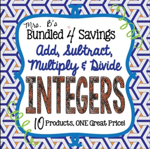 Bundled 4 Savings: Add, Subtract, Multiply & Divide Integers
