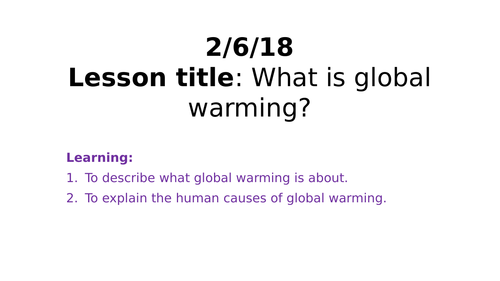 Global warming - human causes