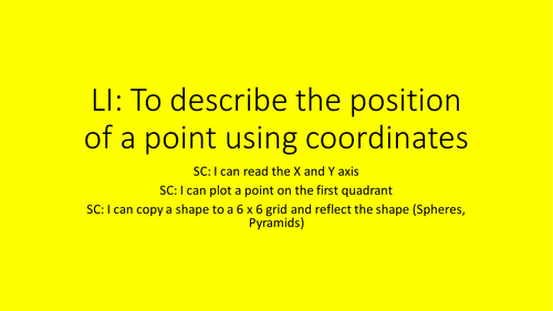 Year 4 Co-ordinates and Equivalent fractions to a half