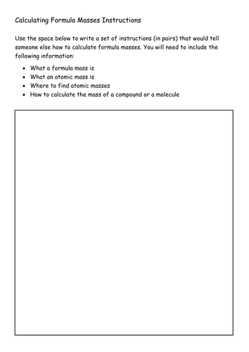 AQA (New Spec) Relative formula masses