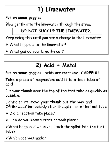 AQA (new spec) Acid reactions with metals and metal carbonates