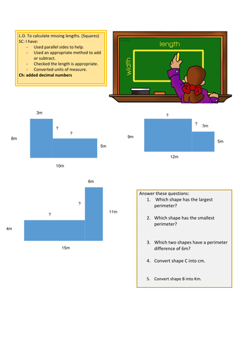 Calculate perimeter of compound shapes