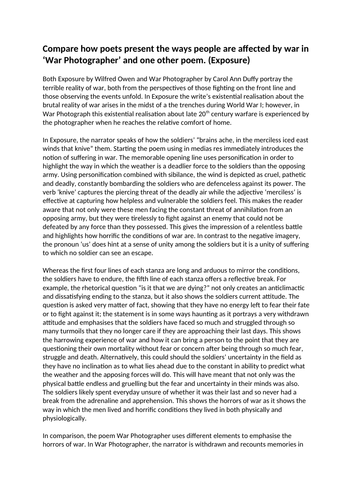 Comparing remains and exposure essay image