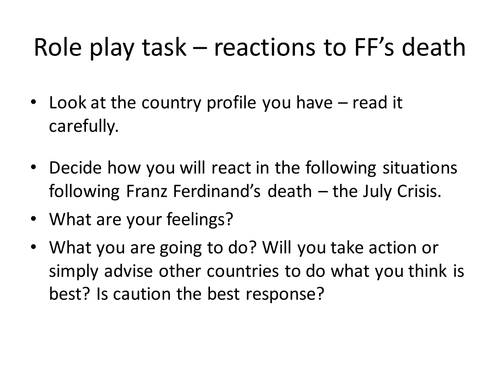 Impact of Franz Ferdinand assassination