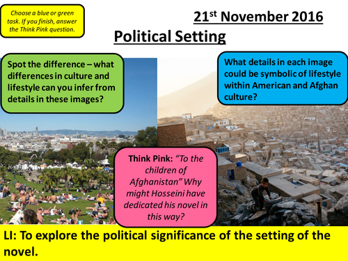 The Kite Runner - Social Protest and Political Writing - Political Setting Lesson