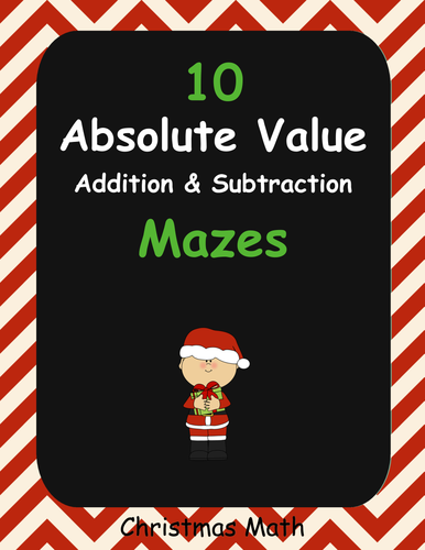 Christmas Math: Absolute Value Maze - Addition & Subtraction