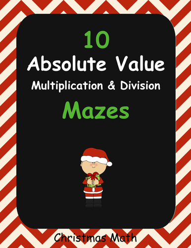 Christmas Math: Absolute Value Maze - Multiplication & Division