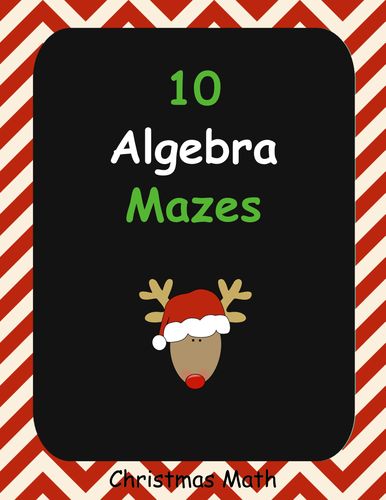 Christmas Math: Algebra Maze