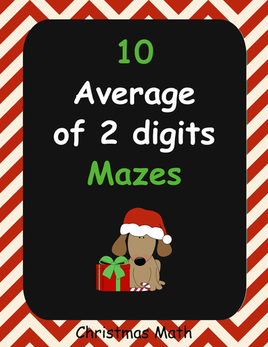 Christmas Math: Average of 2 digits Maze
