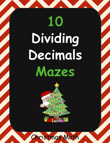 Christmas Math: Dividing Decimals Maze