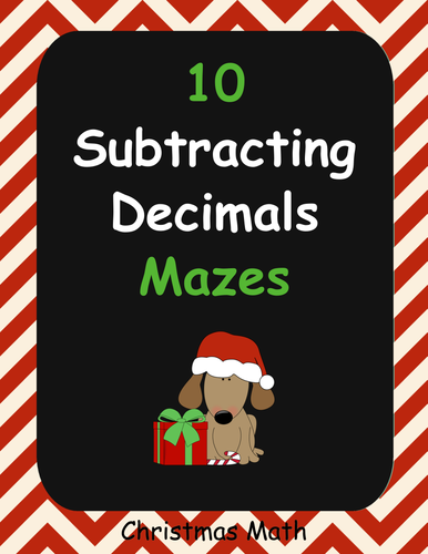 Christmas Math: Subtracting Decimals Maze