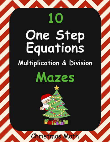 Christmas Math: One Step Equations Maze (Multiplication & Division)