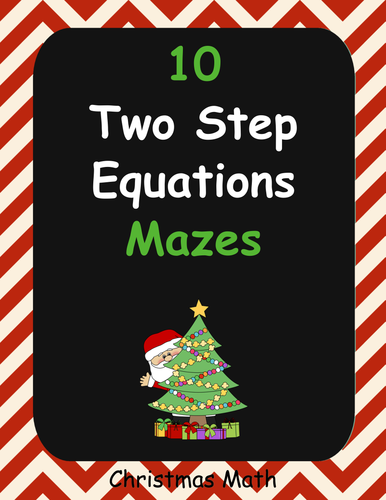 Christmas Math: Two Step Equations Maze