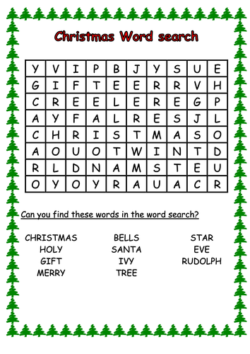 Christmas Word Search Activity / Homework | Teaching Resources