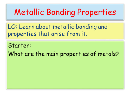 New AQA GCSE Metallic Bonding Properties