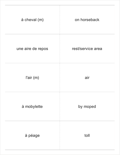 French verbs OCR avion-air FLASHCARDS