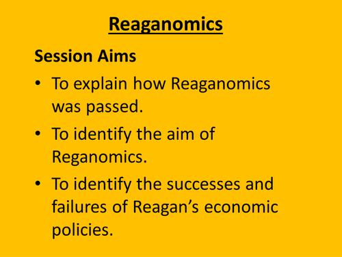 Reaganomics revision lecture
