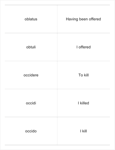 Latin verbs OCR occido-ruptus FLASHCARDS