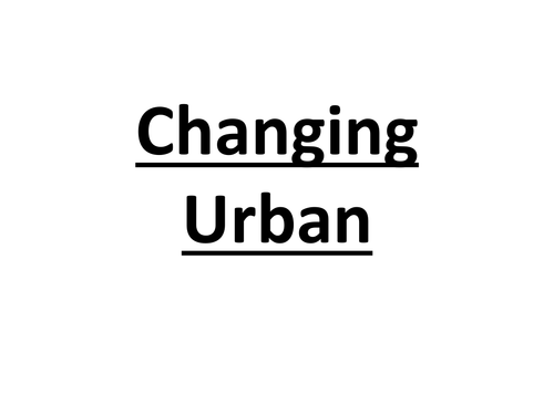 Revision Booklets for pupils to fill in for Chaning Urban Env Tourism and Population
