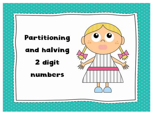 Halving diamond, partitioning and halving 2 digit numbers PowerPoints