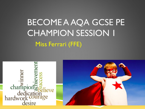 Become an AQA GCSE PE champion - useful acronyms covering key concepts