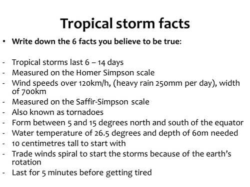 Tropical storms overview