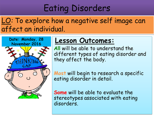 Eating Disorders body image lesson Health and Social Care GCSE PSHE