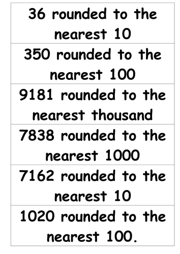 Year 6 rounding to 10 100 and 1000 bingo SATs revision
