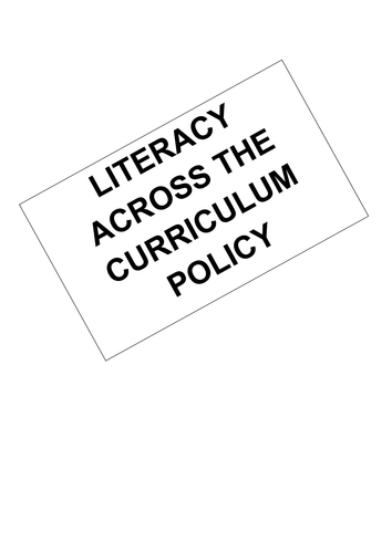 Literacy across the curriculum policy