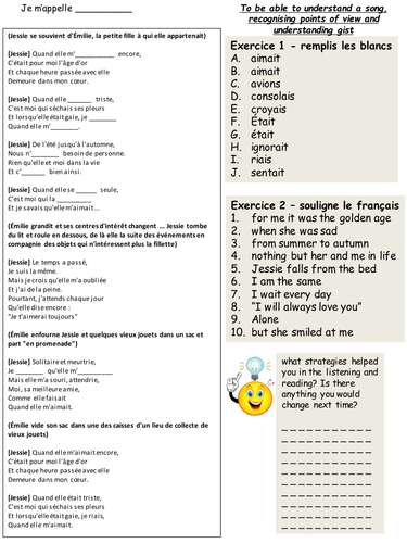 Listening and reading  - imperfect tense