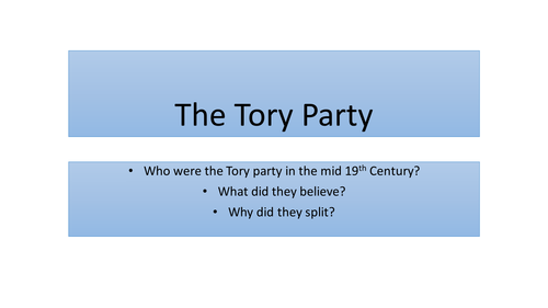 The Tory Party 1850s