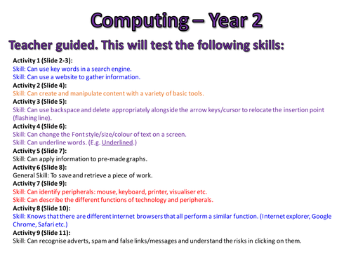 Computing Assessments - Year 2