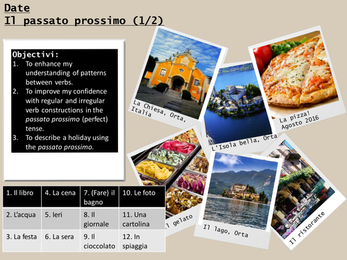 Italian Passato Prossimo Practice - Lesson and worksheet 1 of 2 *Outstanding*