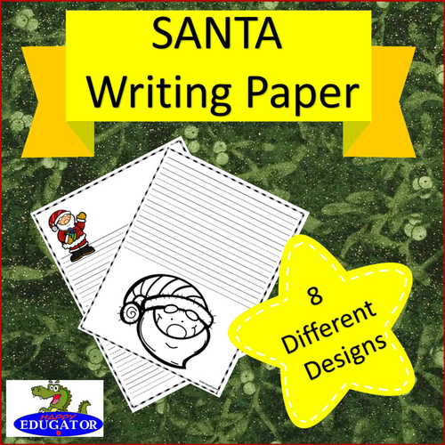 SANTA Writing Paper - Lined Paper - Santa Theme