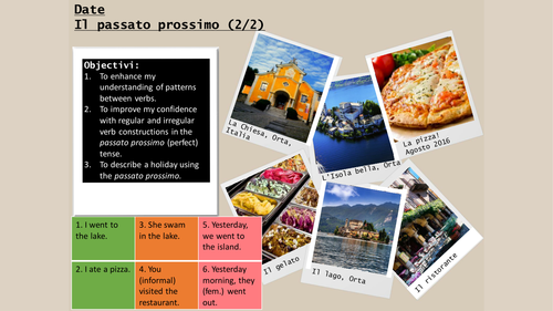 Italian Passato Prossimo Practice - Powerpoint and Worksheet - Lesson 2 of 2 *Outstanding*