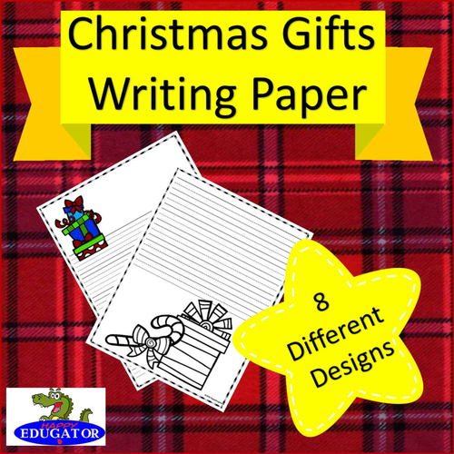 Christmas Gift Writing Paper - Lined Paper - Christmas Present Theme