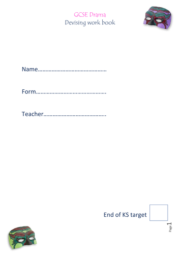 Student devising group workbook