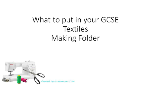 GCSE Textiles Making Folder Edexcel Helpbooklet