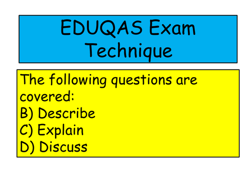 EDUQAS 2016  Religous Education exam technique guide