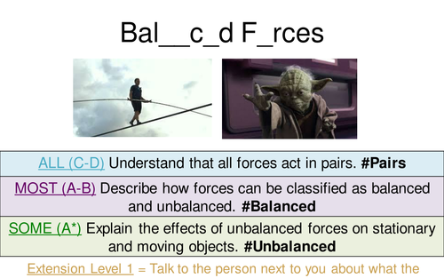 Physics Lesson 2 Balanced Forces