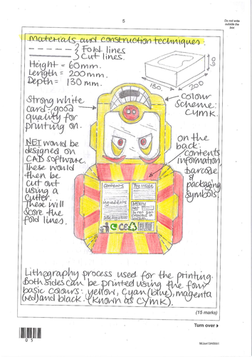AQA 2013 exam paper section A completed as an example