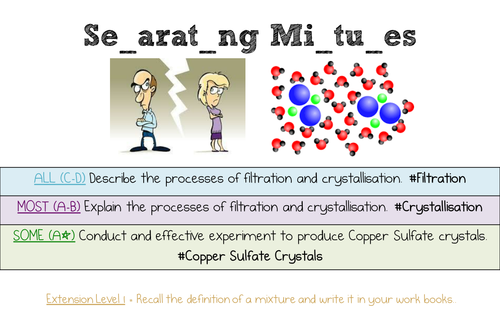 Chemistry Lesson 3 Separating Mixtures