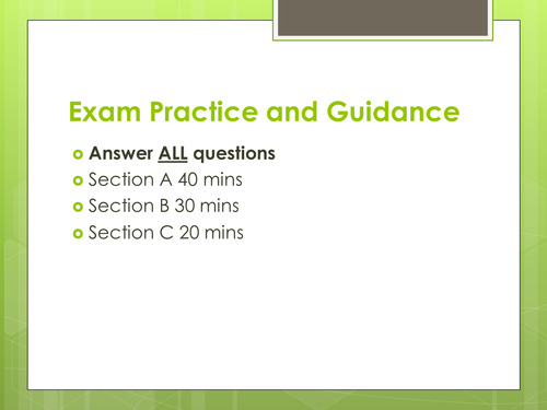 Edexcel GCSE Business Studies Unit 3 Exam Guidance/ tips and Hints