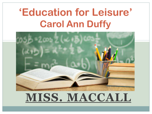 Education for Leisure- Carol Ann Duffy