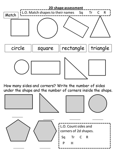 y1 2d shape assessment teaching resources