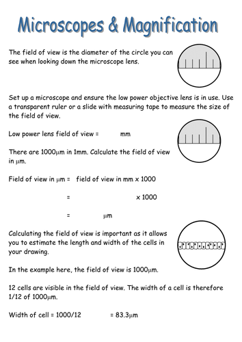 Microscopes: Field of view & magnification